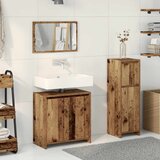  3-dijelni set kupaonskog namještaja od starog drveta Smeđa | Shoptok.si
