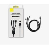 Baseus USB kabel 3v1 Flash Series II USB A na Micro + Lightning 8-pin + Type C 100W 1.2m modri | Shoptok.si