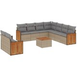  10-dijelni set vrtnih sofa s jastucima bež od poliratana | shoptok.hr