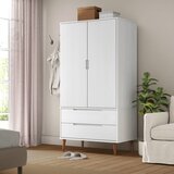 vidaXL Garderobna omara MOLDE bela 90x55x175 cm trdna borovina | Shoptok.si