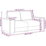 vidaXL Dvosed kavč taupe 120 cm blago | Shoptok.si