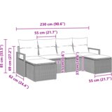 vidaXL Set vrtnih kauča s jastučićima Bež Poli Ratan | shoptok.hr