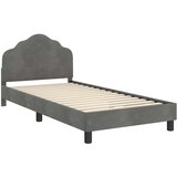 Krevet za djecu s uzglavljem Tamnosiva 90 x 190 cm Baršun | shoptok.hr