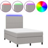  Box spring s madracem LED svjetlosivi 120x200 cm tkanina | shoptok.hr