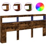 Maison Chic posteljno vzglavje - vzglavna omarica - nočna omarica led dimljeni hrast 220x17x102 cm, (21705905) Cene