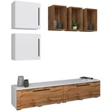 MID.YOU Dnevni Regal Arila, Barva Hrasta, Bela, 6-Delno | Shoptok.si
