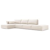 Mazzini Sofas Bež žametna kotna sedežna garnitura (levi kot/z ležalnikom) Vanda – | Shoptok.si