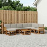  Set vanjskih sofa 9 kom. Prirodna i svjetlosiva Poliester | shoptok.hr