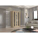 ADRK Klizni ormar KEITA s ogledalom i lacobel staklom 120 cm - SONOMA-LAKIRANA CRNA, VISOKI SJAJ | shoptok.hr