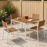  Stol za večeru u vrtu Prirodna i bijela 110 x 108,5 x 75 cm | shoptok.hr