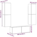  3-dijelni zidni set TV ormarić konstruirano drvo | shoptok.hr