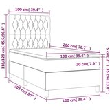 vidaXL Krevet box spring s madracem LED crni 100x200 cm od tkanine | shoptok.hr
