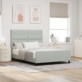 vidaXL Postelja Svetlo siva 140x200 cm Žamet, (22049847) | Shoptok.si