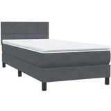 Box Spring krevet s madracem i LED tamno sivi 80x210 cm baršun | shoptok.hr