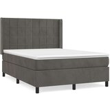  Box spring postelja z vzmetnico temno siva 140x200 cm žamet, (20725904) | Shoptok.si