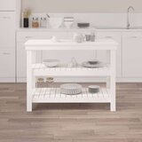  Delovna miza bela 110,5x50x80 cm trdna borovina, (20751369) | Shoptok.si