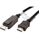 VALUE DisplayPort kabel v1.1, DP - HDMI (HDTV), M/M, 2.0m 11.99.5781B crni