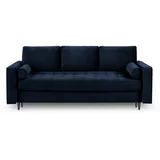 Milo Casa plavi baršunasti kauč na razvlačenje Santo
