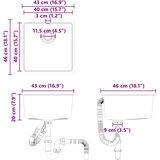 Umivaonik Bijelo 430 x 460 mm 80% kvarc i 20% smola | shoptok.hr