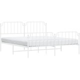  Metalni okvir kreveta uzglavlje i podnožje bijeli 183x213 cm | shoptok.hr
