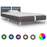  Posteljni okvir LED sivo umetno usnje 90x200 cm | Shoptok.si