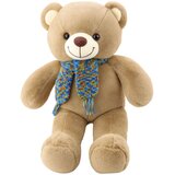Plišana maskota igračka medvjedić šareni vuneni šal smeđi 55 cm | shoptok.hr