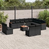  13-dijelni set vrtnih sofa s jastucima poliratan crni | shoptok.hr