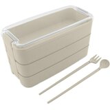  Prijenosna lunch box posuda za hranu 900 ml + bež pribor | shoptok.hr
