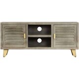 In TV omarica trden mangov les siva in medeninasta 110x30x48 cm | Shoptok.si