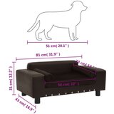  Sofa za pse smeđa 81 x 43 x 31 cm od pliša i umjetne kože | shoptok.hr