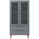  Vitrina MOLDE siva 90 x 35 x 175 cm od masivne borovine | shoptok.hr