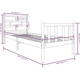  Za krevet od borovine crni 75 x 190 cm 2FT6 jednokrevetni | shoptok.hr