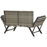 vidaXL Vrtna klupa s jastucima siva 176 cm od poliratana | shoptok.hr