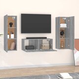  3-dijelni set TV ormarića boja hrasta sonome konstruirano drvo Siva | Shoptok.si