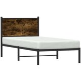 vidaXL Metalni okvir kreveta s uzglavljem boja hrasta 90 x 190 cm | shoptok.hr