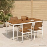  Stol za večeru u vrtu Prirodna i bijela 196 x 100 5 x 75 cm - Prirodna i bijela 196 x 100 5 x 75 cm Cijene