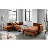 Miuform opečnato oranžna raztegljiva sedežna garnitura v obliki črke U Scandic Lagom, levi kot | Shoptok.si