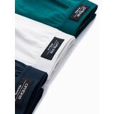 Ombre BASIC men's single color matching boxer shorts with elastane - 3 pack mix OM-UNBB | shoptok.hr