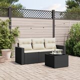 vidaXL 4-dijelni set vrtnih sofa od poliratana s jastucima crni Cijene