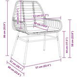  Set za objedovanje na otvorenom od 3 komada s jastučićima smeđi poli ratan | shoptok.hr