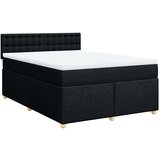 vidaXL Krevet s oprugama i madracem crni 160x200 cm od tkanine | shoptok.hr
