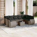  10-dijelni set vrtnih sofa od poliratana s jastucima sivi | shoptok.hr