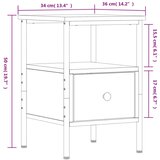 vidaXL Noćni ormarići 2 kom boja hrasta 34x36x50 cm konstruirano drvo | shoptok.hr