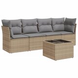 Maison Chic Seti vrtnega pohištva - Vrtna garnitura - Vrtni pohištvo set 5-delna z blazinami bež poli ratan, (21820633) | Shoptok.si