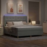 Box Spring Bed z vzmetnico & LED Svetlo svetlo sivo 180x200 cm Tkanina, (22081170) | Shoptok.si