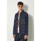 Kenzo Traper jakna Relaxed Workwear Jacket za muškarce, boja: tamno plava, za prijelazno razdoblje, oversize, FE65DV1126F1.DM
