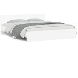 Okvir kreveta s uzglavljem i LED svjetlima bijeli 200 x 200 cm | shoptok.hr