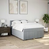  Krevet box spring s madracem svjetlosiva 160x200 cm tkanina | shoptok.hr