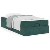  Krevetna konstrukcija s pohranom Tamnozelena 90 x 200 cm Baršun | shoptok.hr