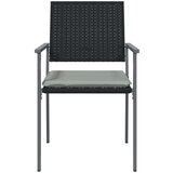  Vrtne stolice s jastucima 2 kom crne 54x62 5x89 cm poliratan | shoptok.hr